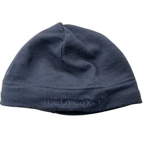 Icebreaker Merino Wool Beanie Hat Gray Lightweight One Size